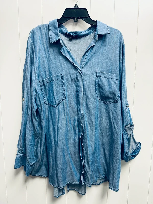 Puffer Jackets Blue & Green Top Long Sleeve Loft, Size 22