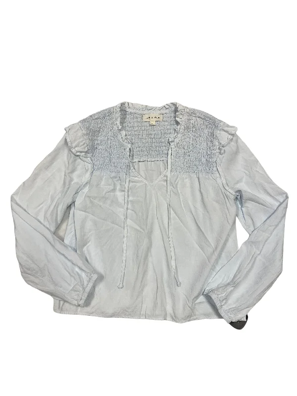 Sporty Chic Top Long Sleeve By Cloth & Stone In Blue, Size: S