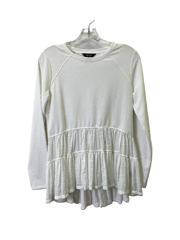 Casual Hoodies Top Long Sleeve Basic By Simply Vera In White, Size: S