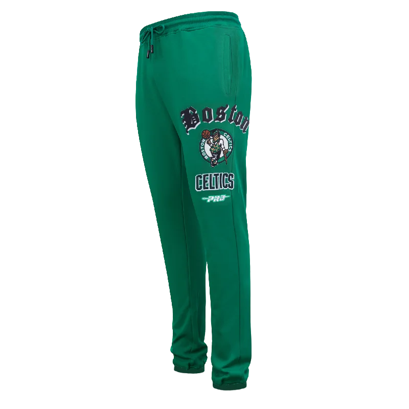 Minimalist Style NBA BOSTON CELTICS OLD ENGLISH MEN'S SWEATPANT (KELLY GREEN)