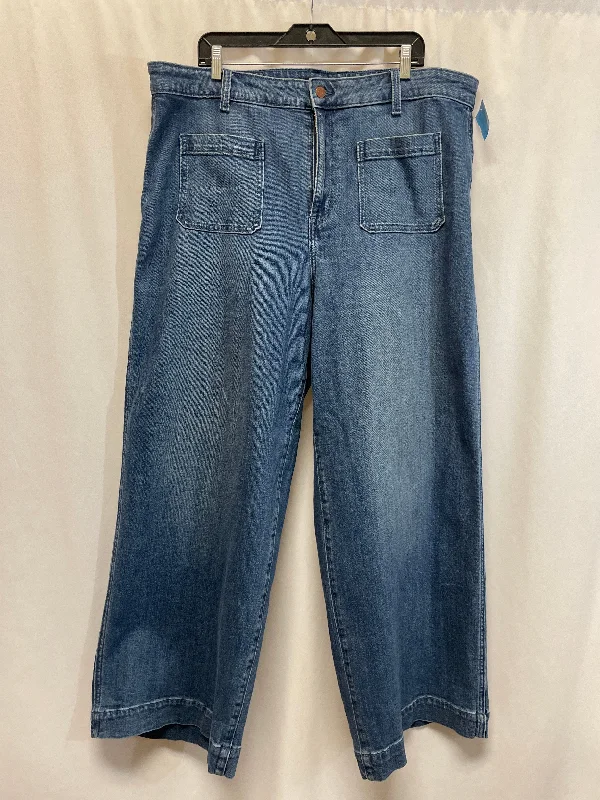 Wool Pants Jeans Wide Leg By Old Navy In Blue, Size: 20