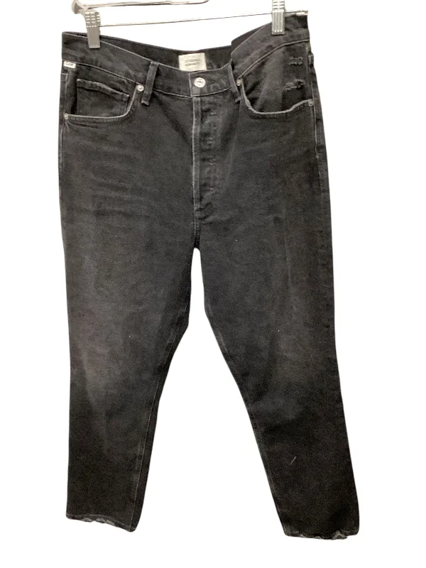 Printed Scarves Jeans Straight By Citizens Of Humanity In Black Denim, Size: 10