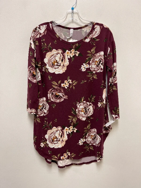 Comfortable Pants Top Long Sleeve By Honeyme In Purple, Size: S