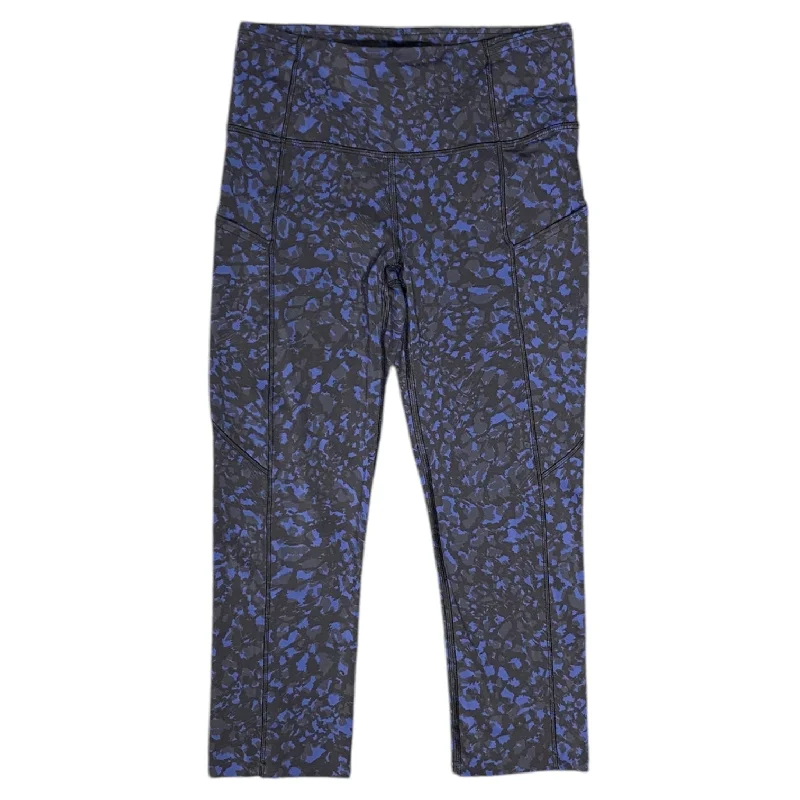 Summer Tees Athletic Leggings By Lululemon In Black & Blue, Size: S