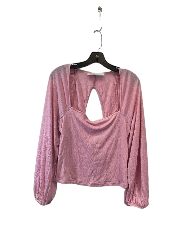 Modern Style Pink Top Long Sleeve Free People, Size L