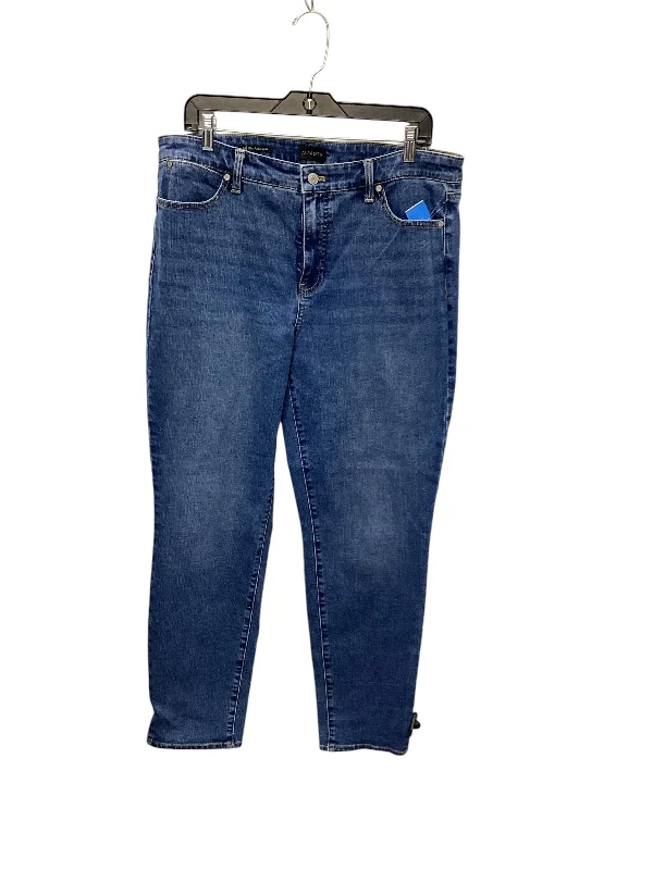 Premium Comfort Jeans Straight By Talbots In Blue Denim, Size: 14