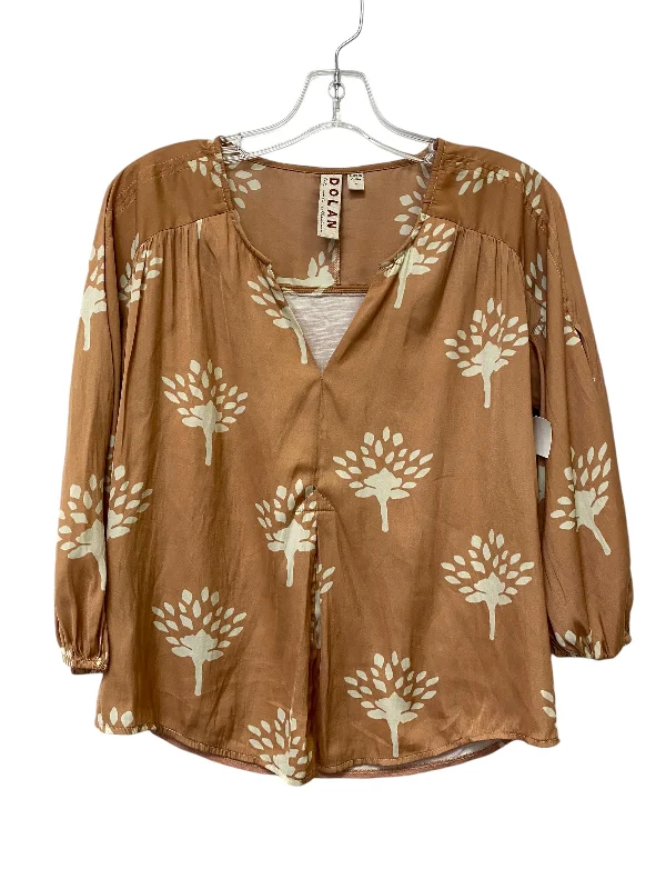 Premium Outfits Top Long Sleeve By Dolan Left Coast In Orange, Size: Xs