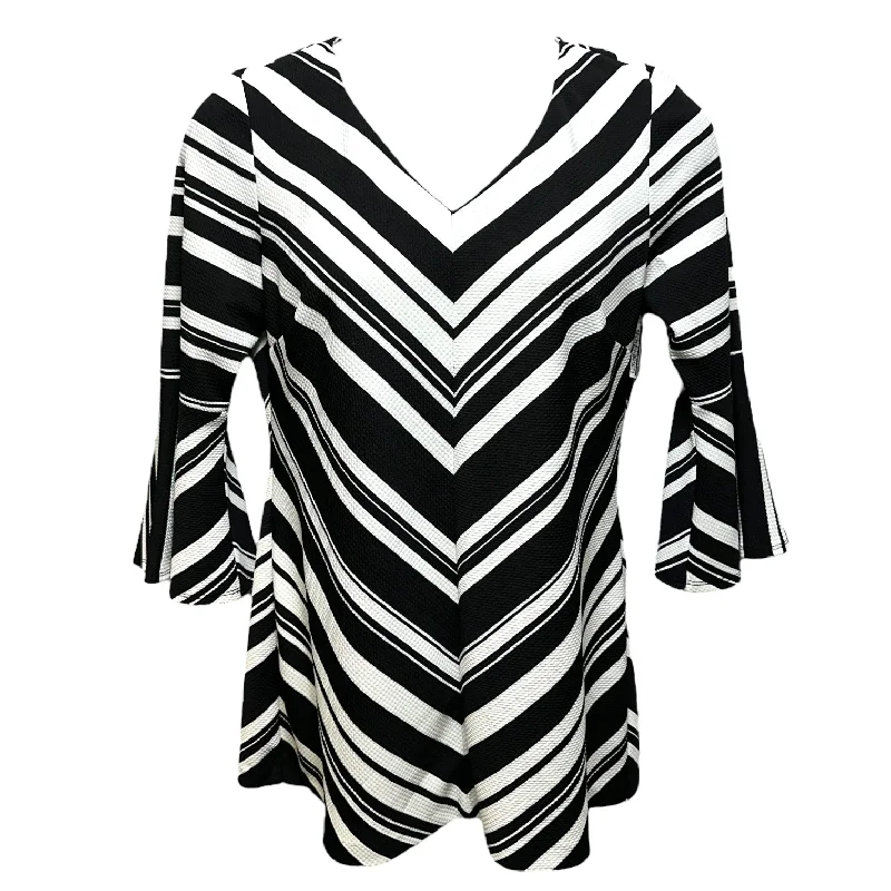 Designer Gloves Chevron Pattern Tunic Long Sleeve Coco Bianco, Size L
