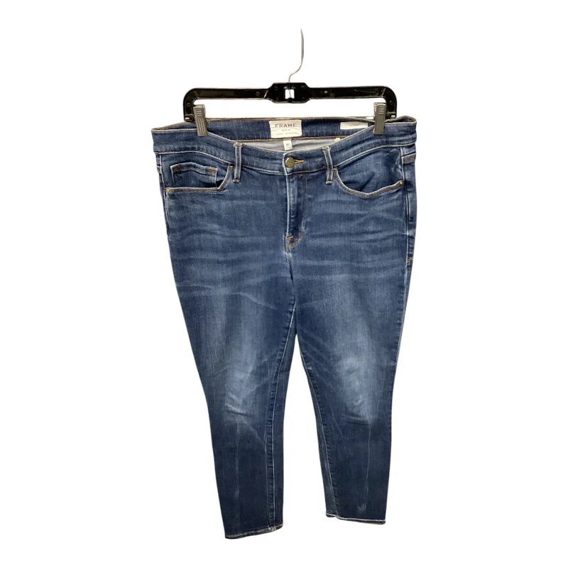 Easygoing Fashion Jeans Skinny By Frame In Blue, Size: 10