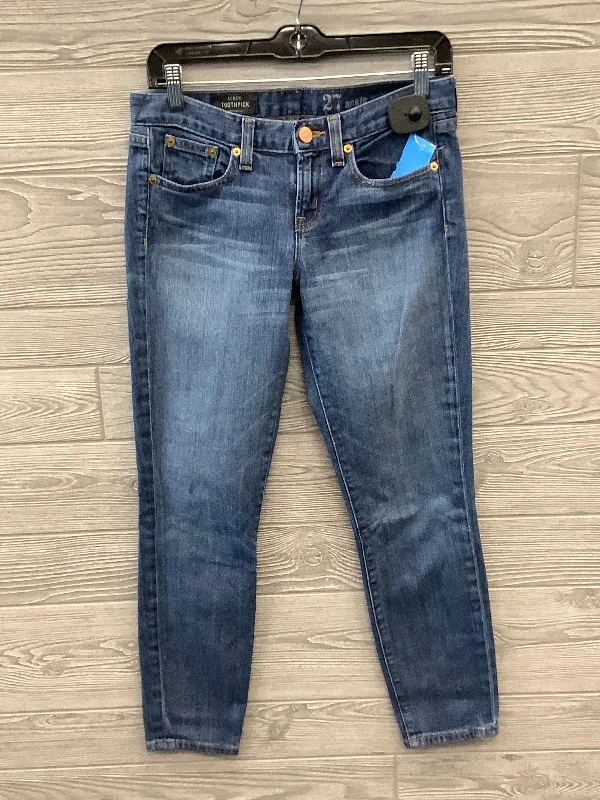 Tailored Comfort Jeans Cropped By J. Crew In Blue Denim, Size: 4