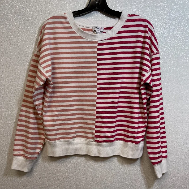 Comfortable Shoes Top Long Sleeve By EVEREVE In Striped, Size: S
