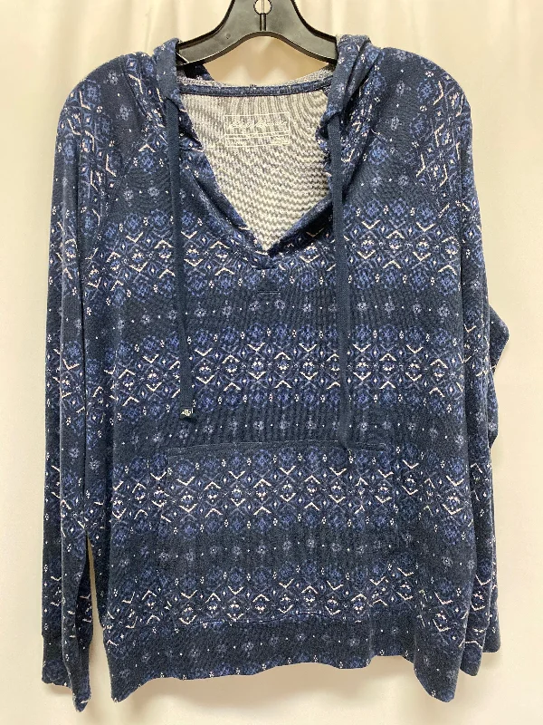 Minimalist Style Top Long Sleeve By Eddie Bauer In Navy, Size: L