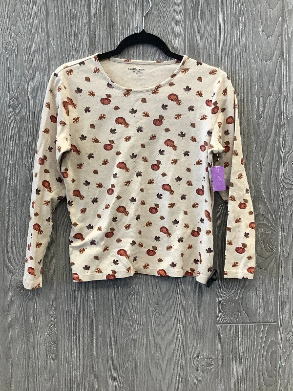 Trendy Comfort Top Long Sleeve By Croft And Barrow In Tan, Size: M