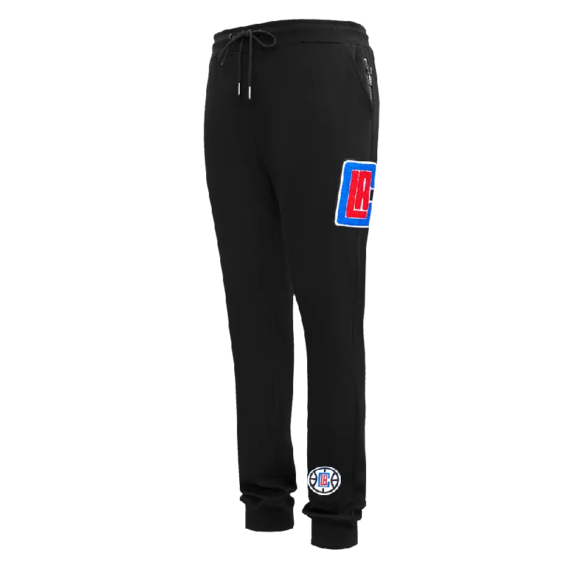 Versatile Looks NBA LOS ANGELES CLIPPERS CLASSIC CHENILLE MEN'S JOGGER (BLACK)