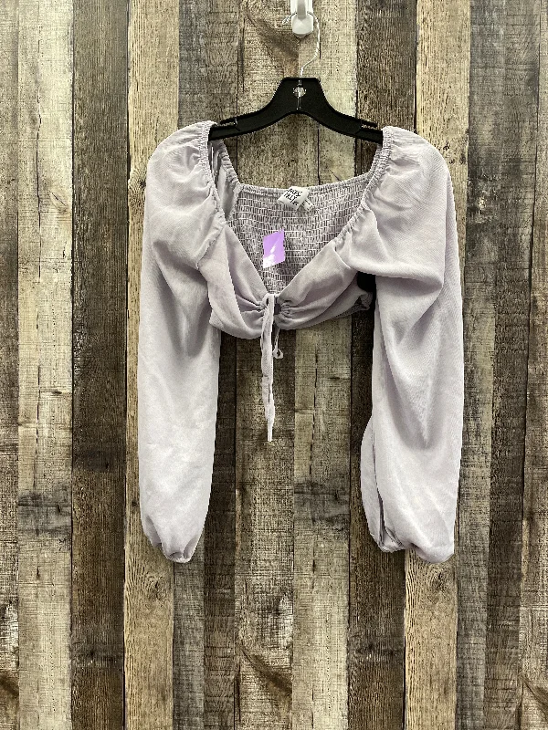 Classic Casual Top Long Sleeve By Cme In Purple, Size: Xs