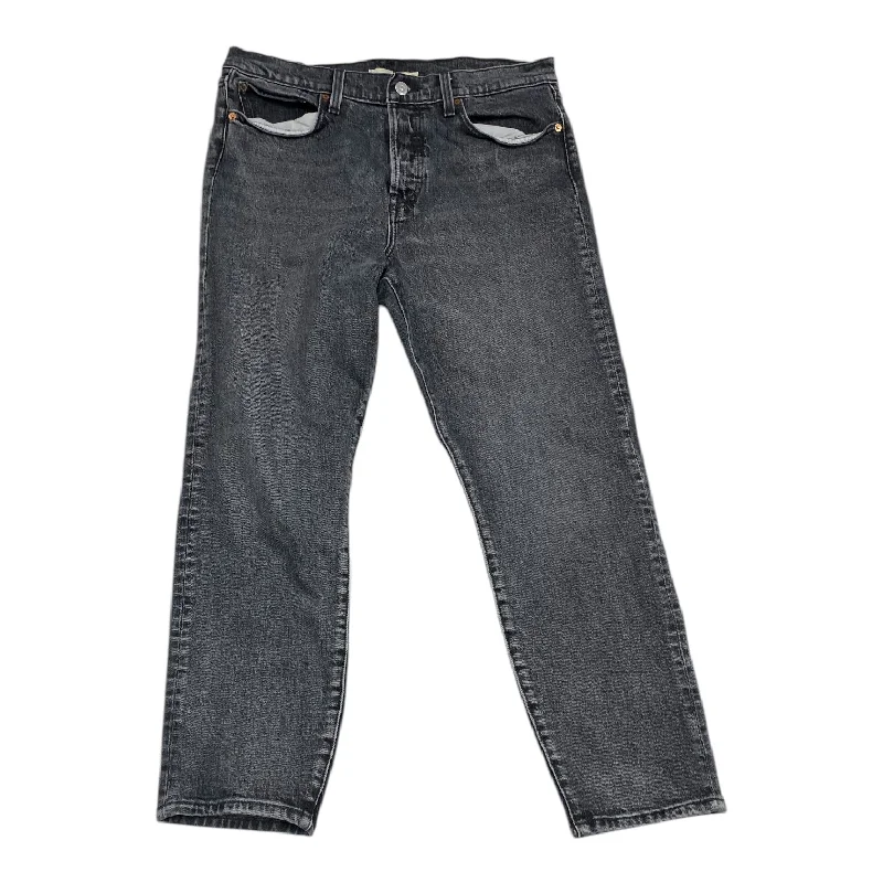 Long Trench Coats Jeans Straight By Levis In Grey Denim, Size: 12