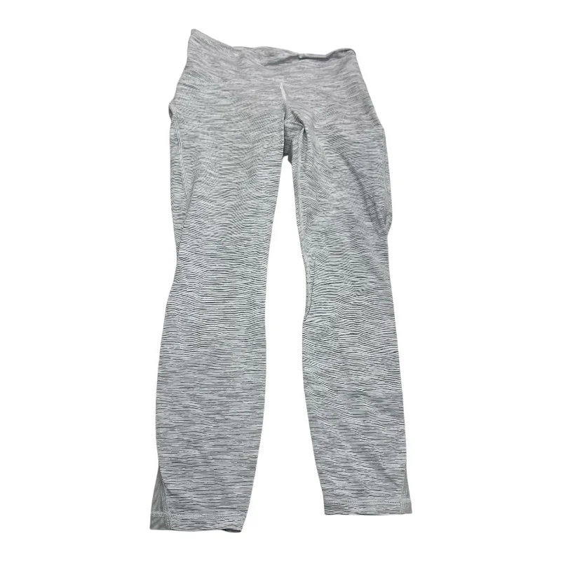 Designer Gloves Athletic Leggings By Lululemon In Grey & White, Size: S