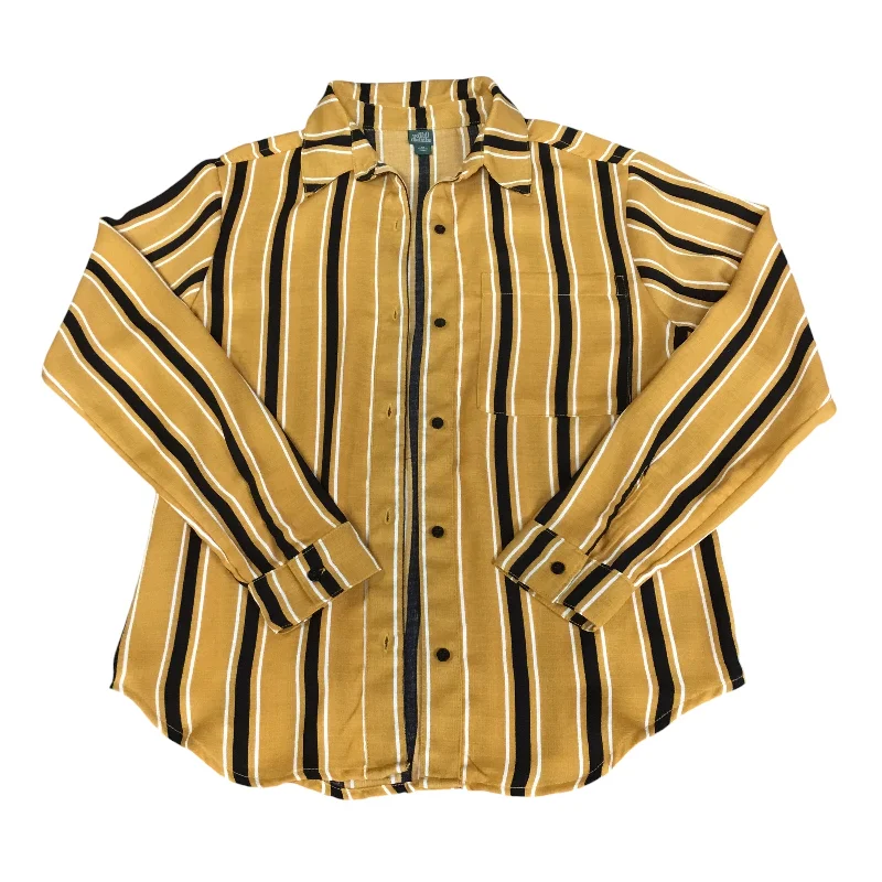 Comfy Apparel Top Long Sleeve By Wild Fable In Black & Yellow, Size: Xs
