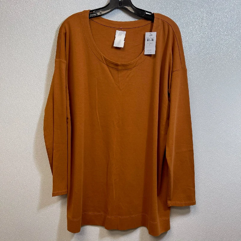 All-Purpose Wear Top Long Sleeve By J Jill O In Rust, Size: L