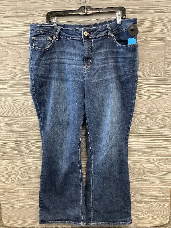 Casual Knitwear Jeans Flared By Maurices In Blue Denim, Size: 18