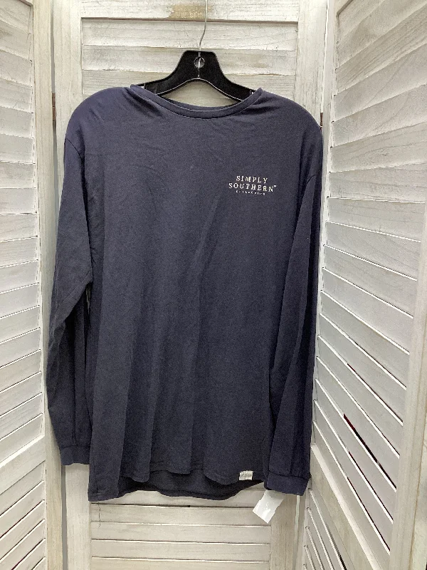 Effortless Style Top Long Sleeve By Simply Southern In Navy, Size: S