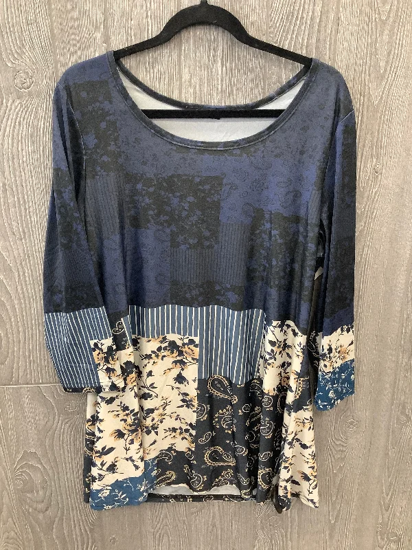 Parkas Style Blue Top Long Sleeve Lily, Size Xl