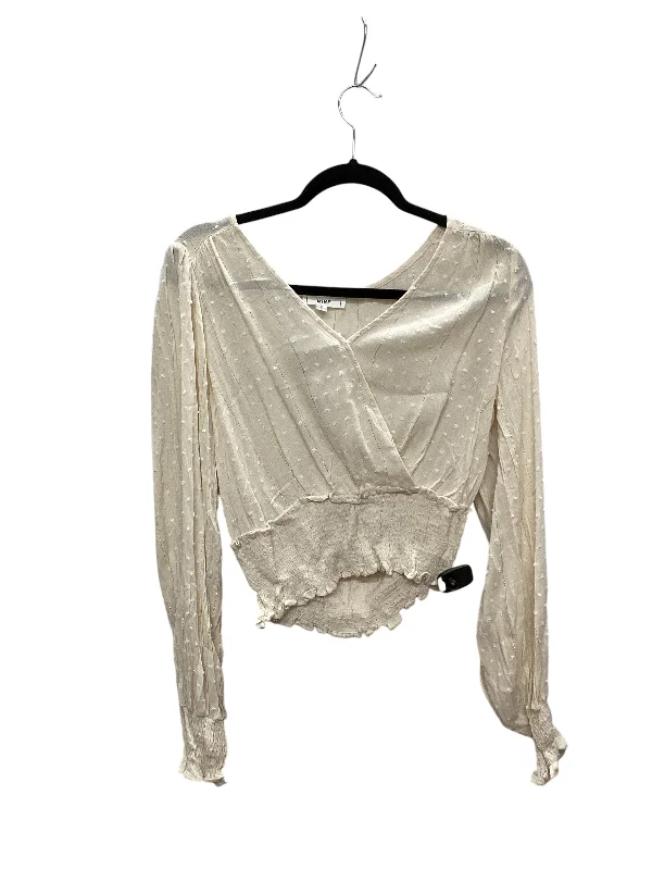 Casual Comfort Top Long Sleeve By Mine In Cream, Size: L