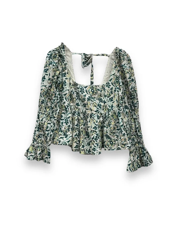 Fashion Basics Floral Print Top Long Sleeve Pilcro, Size M