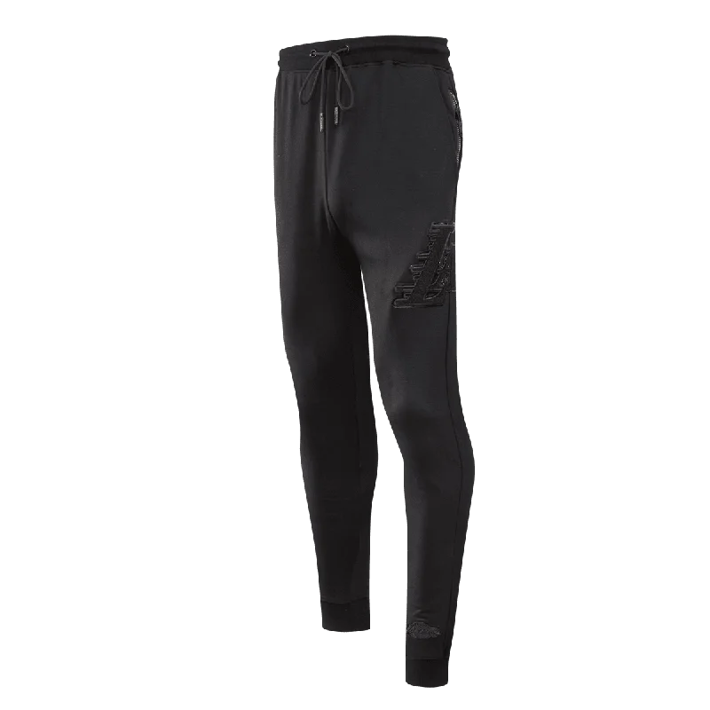 Urban Apparel NBA LOS ANGELES LAKERS TRIPLE BLACK LOGO MEN'S JOGGER (BLACK)