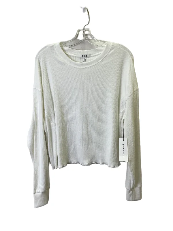 Printed Scarves Top Long Sleeve Basic By Three Dots In White, Size: Xl