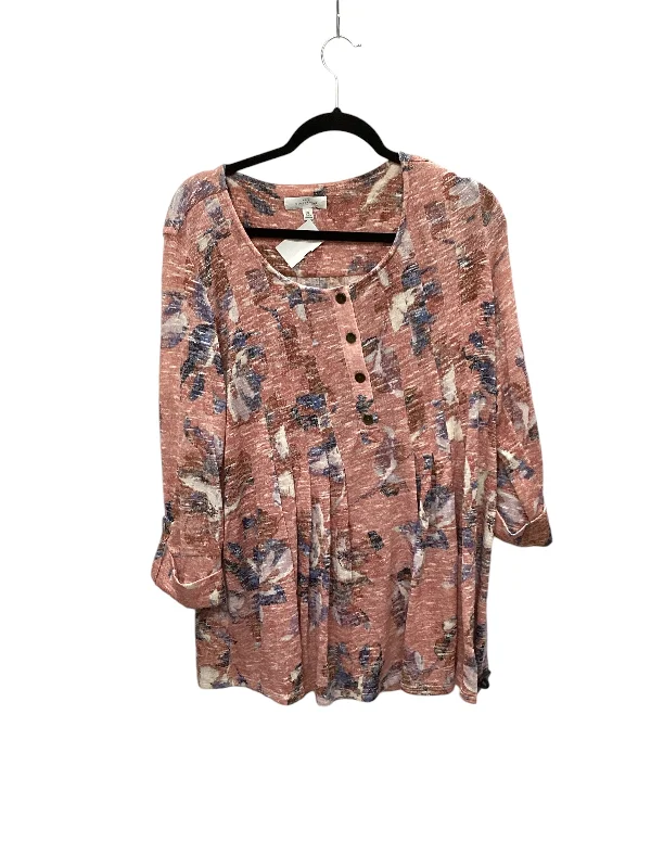Outdoor Clothing Top Long Sleeve By New Directions In Pink, Size: Xl