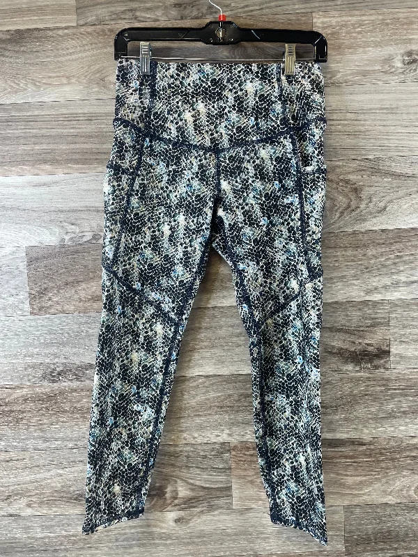 Cozy Fit Athletic Capris By Evolution In Snakeskin Print, Size: M