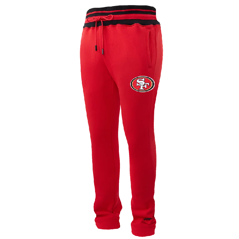 Trendy Comfort NFL SAN FRANCISCO 49ERS SCRIPT TAIL MEN'S RIB FLC SWEATPANT (RED/BLACK)