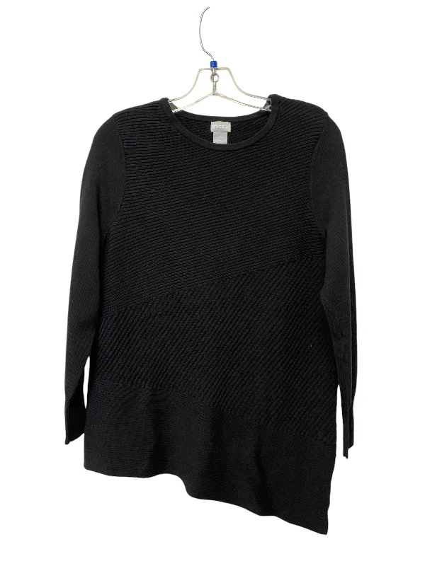 Techwear Fashion Top Long Sleeve By Chicos In Black, Size: 0