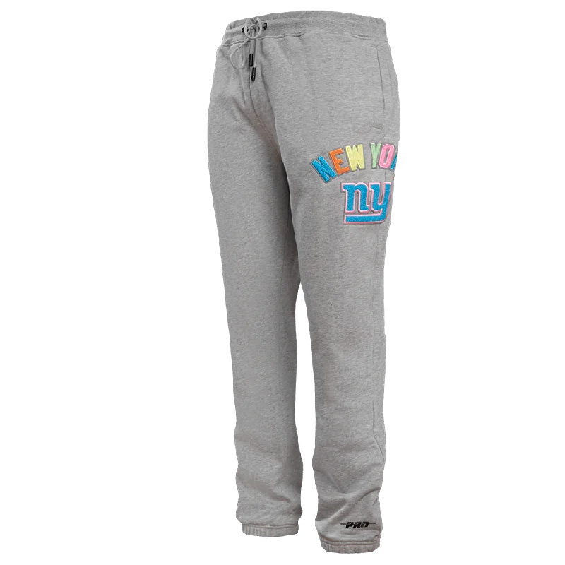 Comfy Jackets NFL NEW YORK GIANTS WASHED NEON MEN'S SWEATPANT (HEATHER GREY)