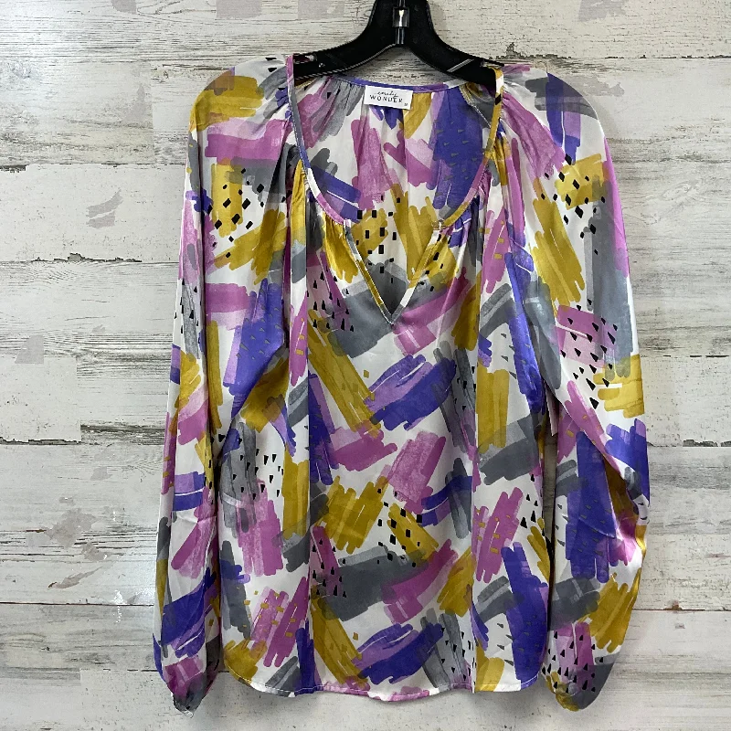 Street Style Top Long Sleeve By EMILY WONDER  In Purple, Size: M