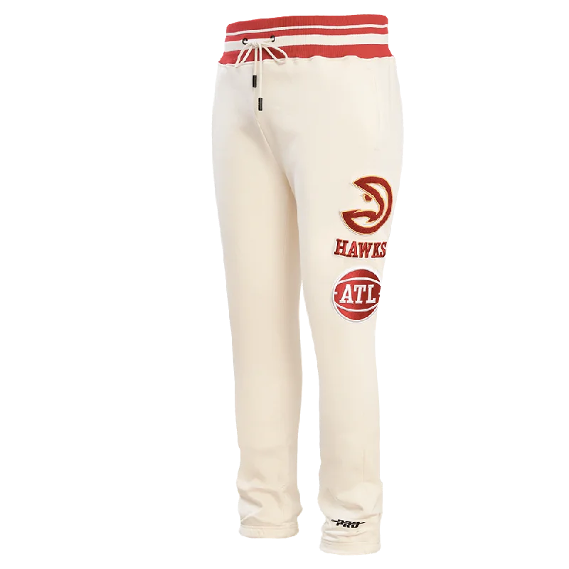 Printed Scarves NBA ATLANTA HAWKS RETRO CLASSIC MEN'S SWEATPANT (EGGSHELL/ RED)
