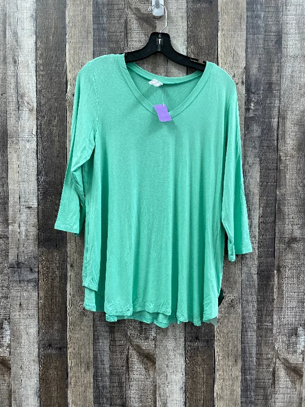 Weekend Outfits Top 3/4 Sleeve By Honeyme In Green, Size: L