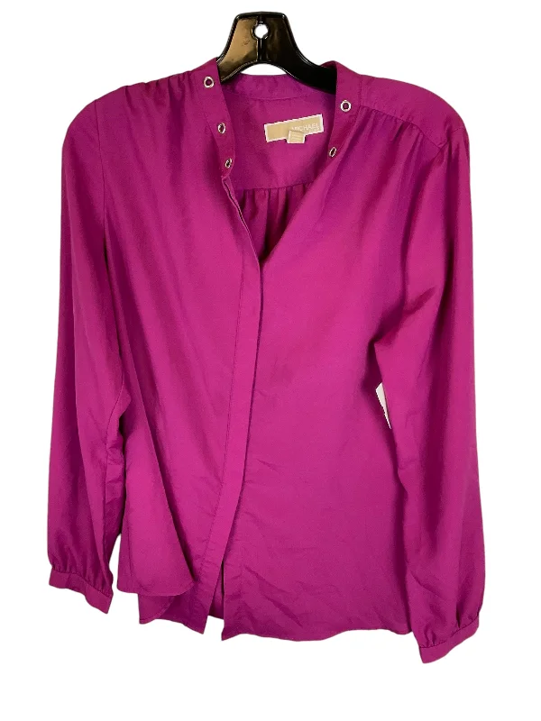 Classic Jackets Top Long Sleeve By Michael By Michael Kors In Purple, Size: L