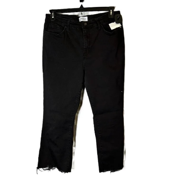 Sporty Wardrobe Jeans Flared By Crown And Ivy In Black Denim, Size: 12