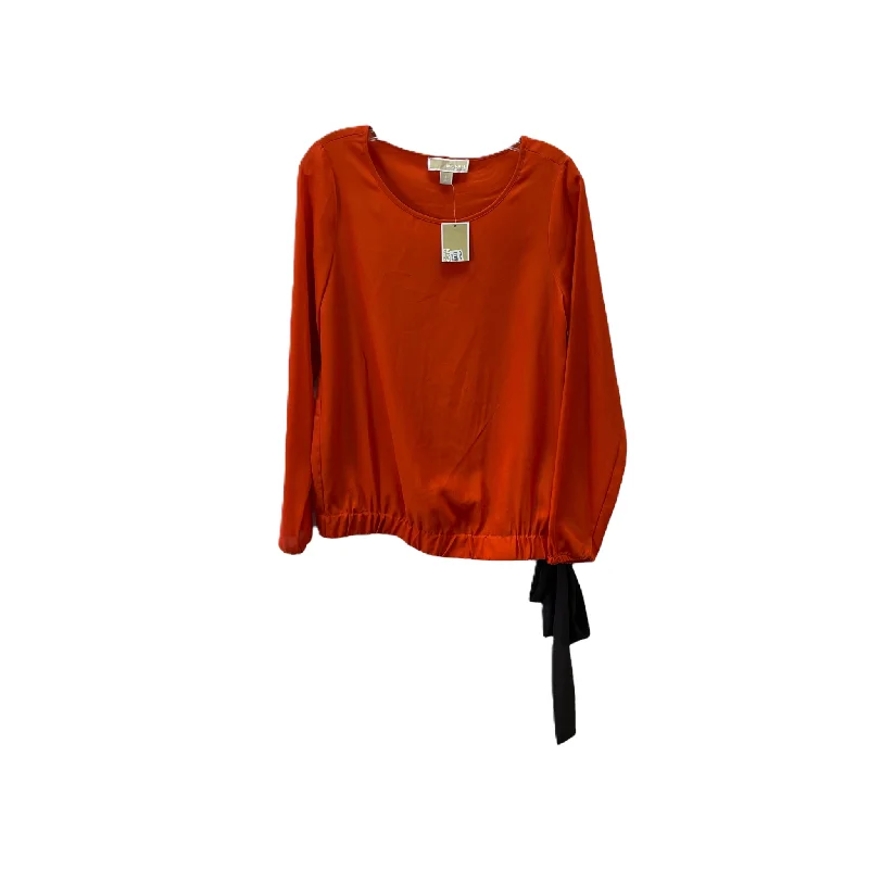 Casual Jackets Orange Top Long Sleeve By Michael By Michael Kors, Size: S