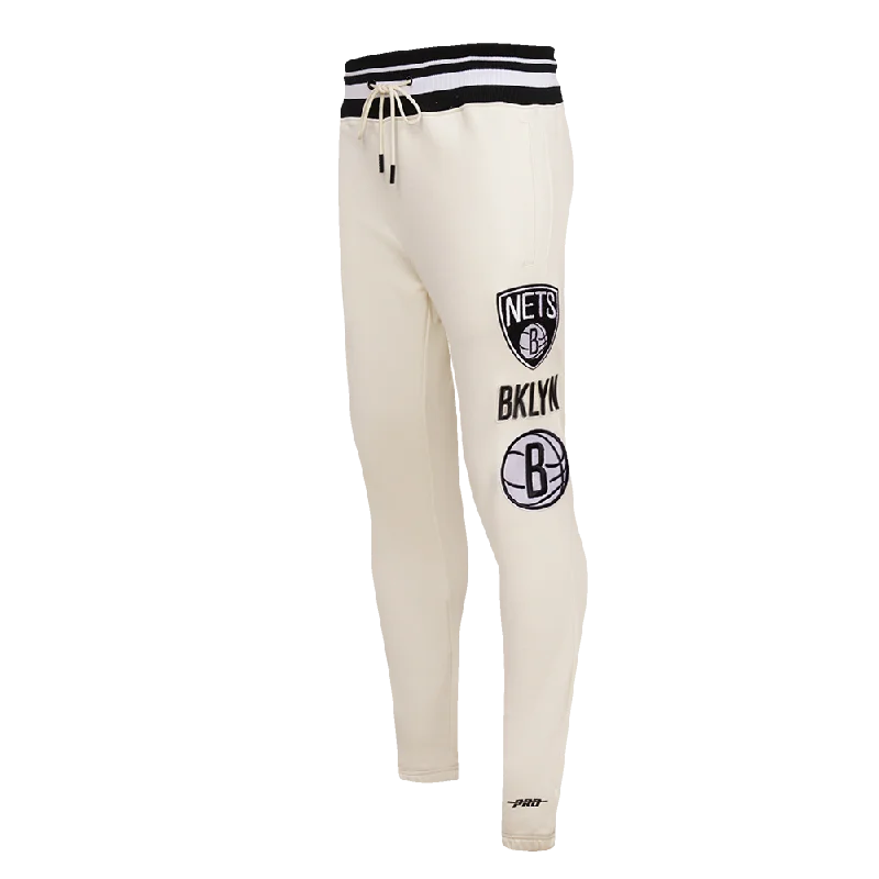 Everyday Wear NBA BROOKLYN NETS RETRO CLASSIC MEN'S SWEATPANT (EGGSHELL/ BLACK)