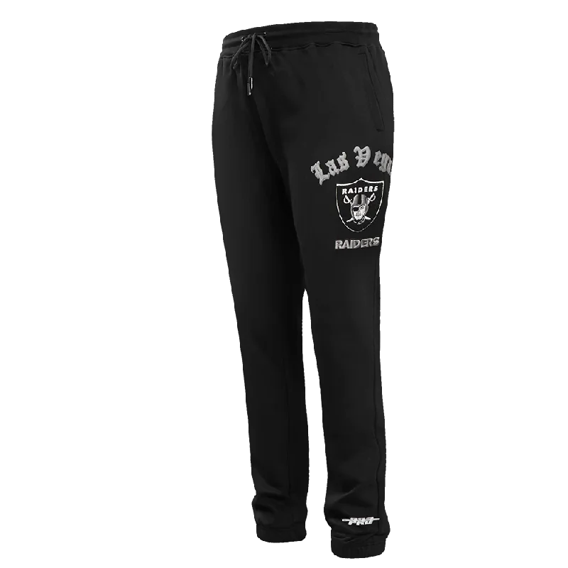 Casual Chinos NFL LAS VEGAS RAIDERS OLD ENGLISH LOGO MEN'S SWEATPANT (BLACK)