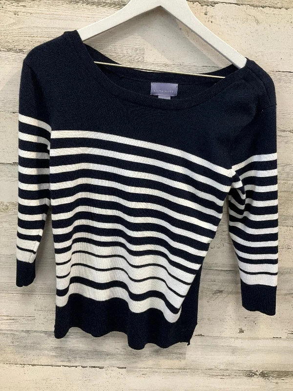 Practical Clothing Top 3/4 Sleeve By Laura Scott In Navy, Size: M