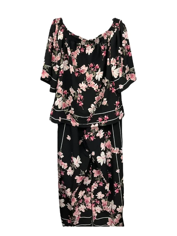 Cozy Apparel Floral Print Top 3/4 Sleeve White House Black Market, Size S
