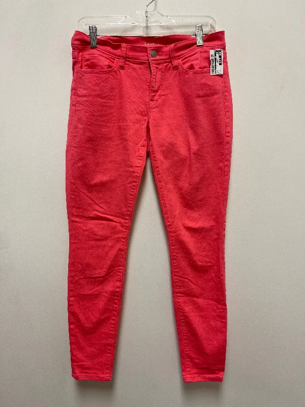 Statement Shoes Jeans Skinny By Loft In Pink, Size: 6