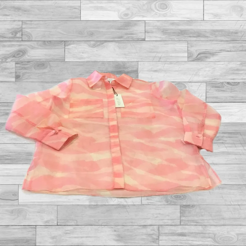 Casual Wear Top Long Sleeve By Rachel Zoe In Coral, Size: S
