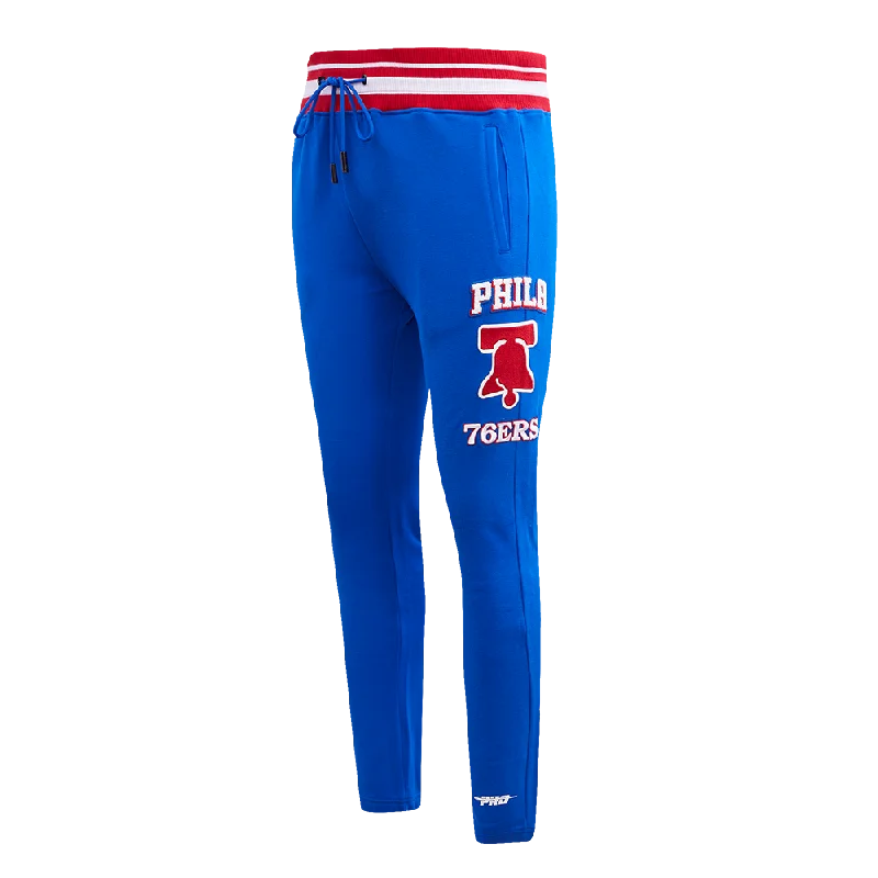 Simple Styles NBA PHILADELPHIA 76ERS RETRO CLASSIC MEN'S SWEATPANT (ROYAL BLUE/RED)