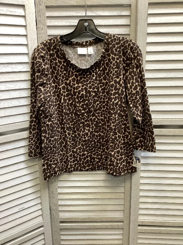 Essential Wardrobe Animal Print Top Long Sleeve Chicos, Size M