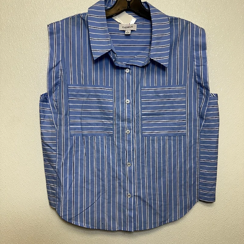 Tech Jackets Top Long Sleeve Basic By EVEREVE In Striped, Size: L